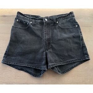 Vintage Jordache womans High Waisted Black Denim Jean Shorts 100% Cotton Size 27